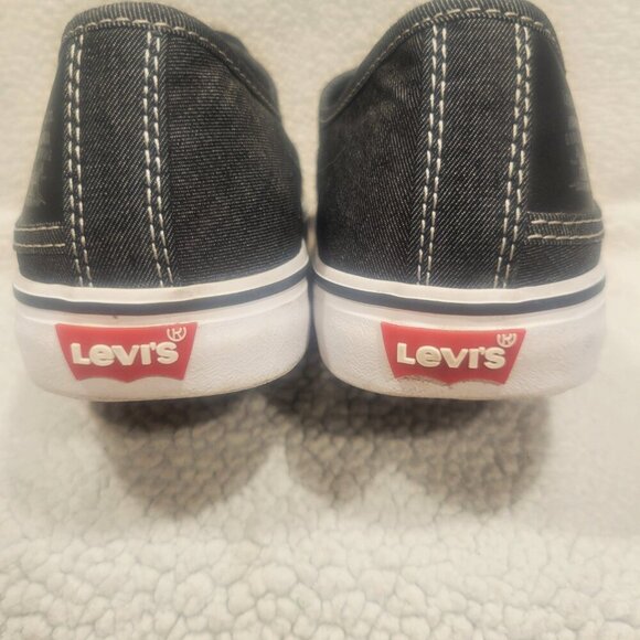 Levi's Women's Dark Gray/Black Denim Sneakers - Side Trademark Logo - Size 6.5 - Picture 6 of 8